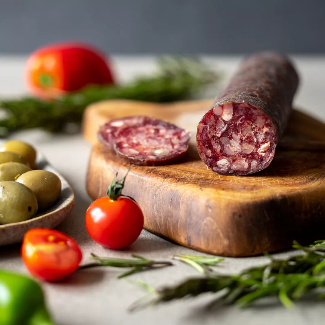 saucisson halal Al Andaluzza, un saucisson pur boeuf certifié halal. Un grand classique de la charcuterie halal andalouse.