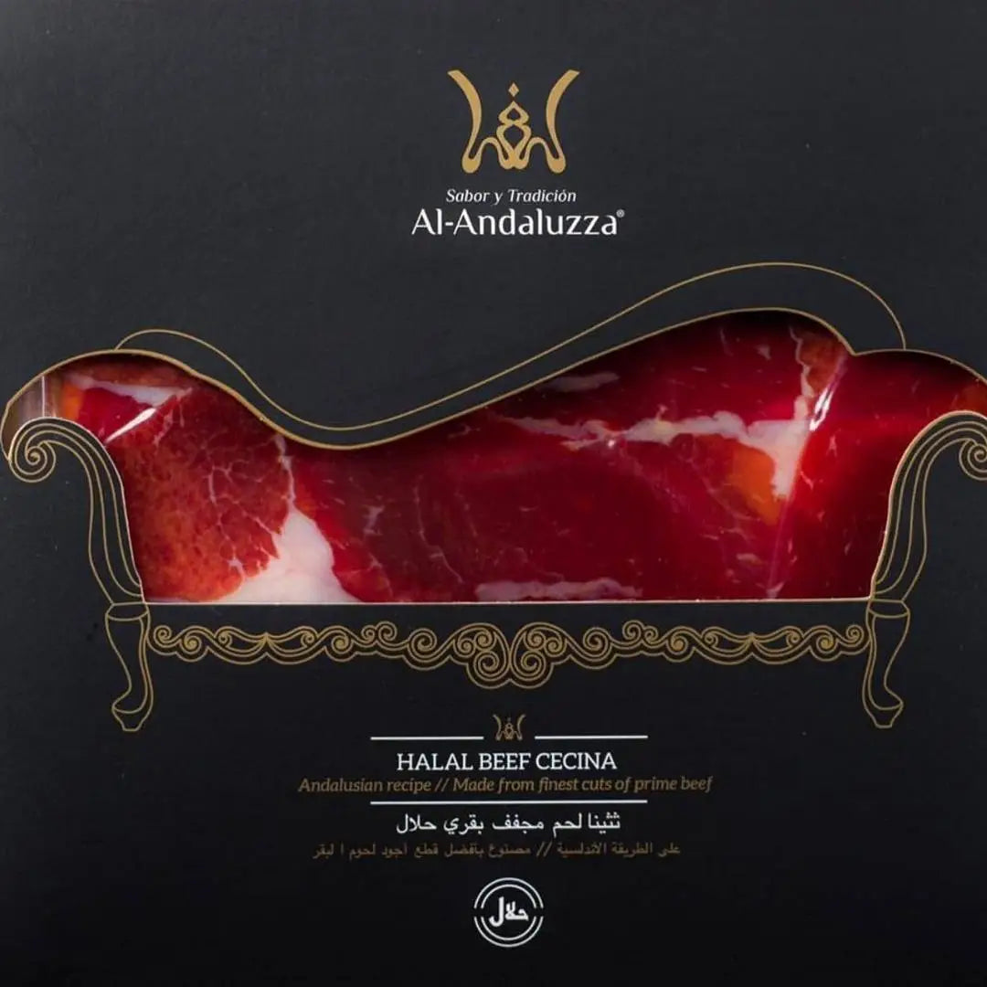 viande séchée halal appelée cecina halal en Espagne en étuis prétranchée